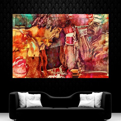 LEINWAND BILDER XXL ABSTRAKT BOXER BOXEN FIGHT GRAFFITI POP ART WAND POSTER