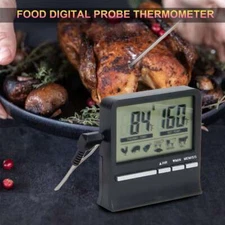 Meat Thermometer Digital Food Cooking Smoker Oven Grill Thermometer Black White