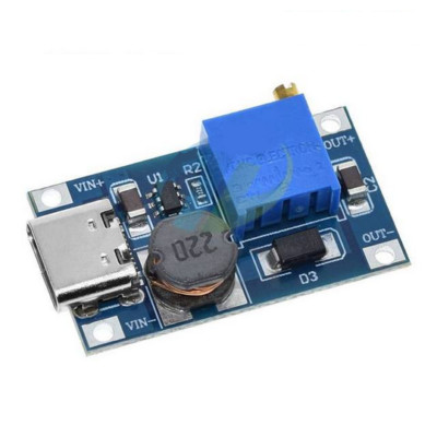 5 x MT3608 DC-DC Step Up Boost Modul 2A mit USB C 2V-24V auf 5V-28V