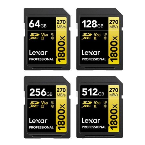 Lexar Professional 1800x 64GB 128GB 256GB 512GB SD Card UHS-II V60 C10 U3 Memory - Bild 1 von 25