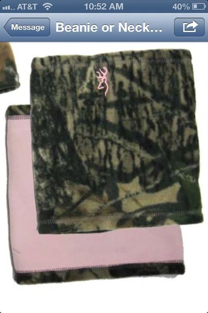 Browning Camo Reversible Fleece Neck Gator/Beanie Combo Mossy Oak Break-Up/Pink - Image 2 of 2