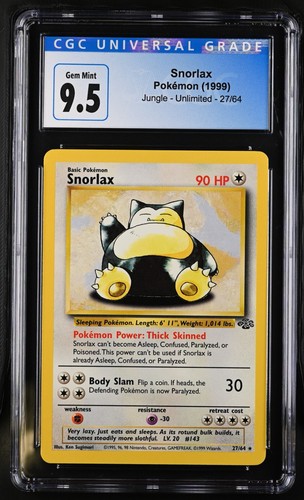 Snorlax (Unlimited) graded CGC 9.5 for sale on eBay
