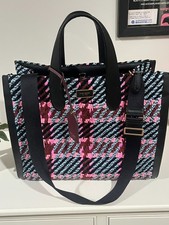 Kate Spade Tote Bag Manhattan Plaid/Tweed Pink XL Tote