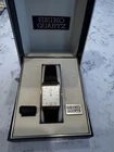 New With Original Box Men’s Classic Vintage 90s Seiko Tank, Gold Tone 5Y00-5009