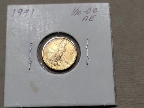 1991 US Gold Eagle 1/10 oz $5 Coin with free shipping!