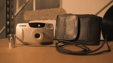 Canon Prima Zoom 76 Sure Shot Point  Shoot 35mm Film Camera Works See Video