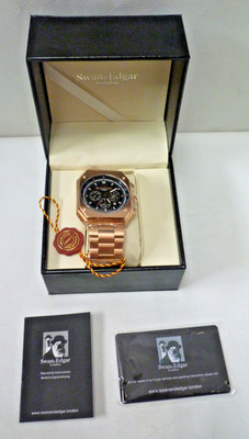 Swan & Edgar Limited Edition Hand Assembled Retro Timer Rose Automatic New