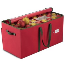 Christmas Ornament Storage Box 128 Capacity - Durable Tear-Proof Fabric Organ...