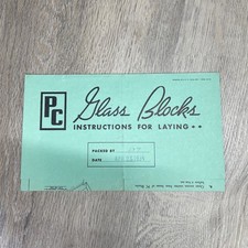 Bloques de vidrio PC vintage instrucciones para colocar hoja 1939 construcción triple pliegue
