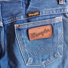 Boys 10 27x22 Vintage Wrangler Denim Jeans USA 1980's Cowboy Western Flare