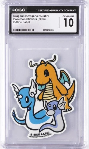 2023 POKEMON STICKERS B-SIDE LABEL DRAGONITE/DRAGONAIR/DRATINI CGC 10 GEM MINT