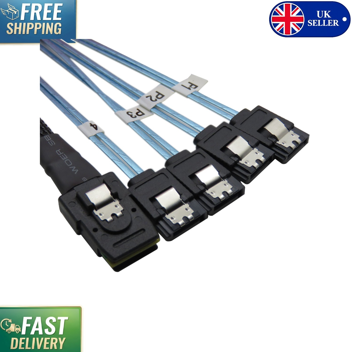 High-Speed 1m Mini SAS 36P to 4 SATA Data Cable - Reliable Internal Connectivity