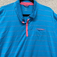 Icebreaker Merino Polo Shirt Mens XL Blue Striped Wool Lightweight Breathable