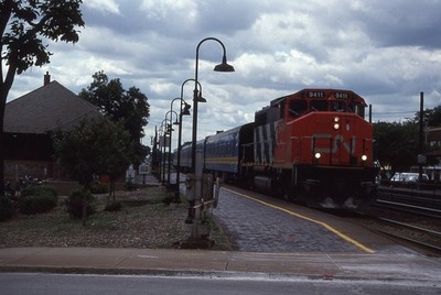 Brandneu Orig Dia CN Canadian National GP40-2W #9411 mit Inspektionszug 1992