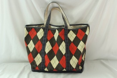 Vintage LARGE L.L. Bean Boat and Tote Bag Cotton Canvas 12.5  X 9.25  X 15 (21 )