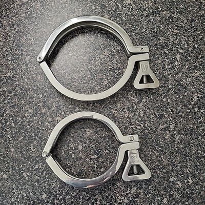 TWO WCB-Flow Sanitary Clamps Stainless Steel 