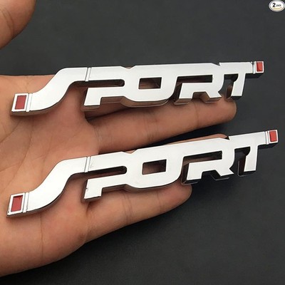 2-Pack Metal Sport Car Stickers, 3D Premium Side Fender & Rear T Color: Silver