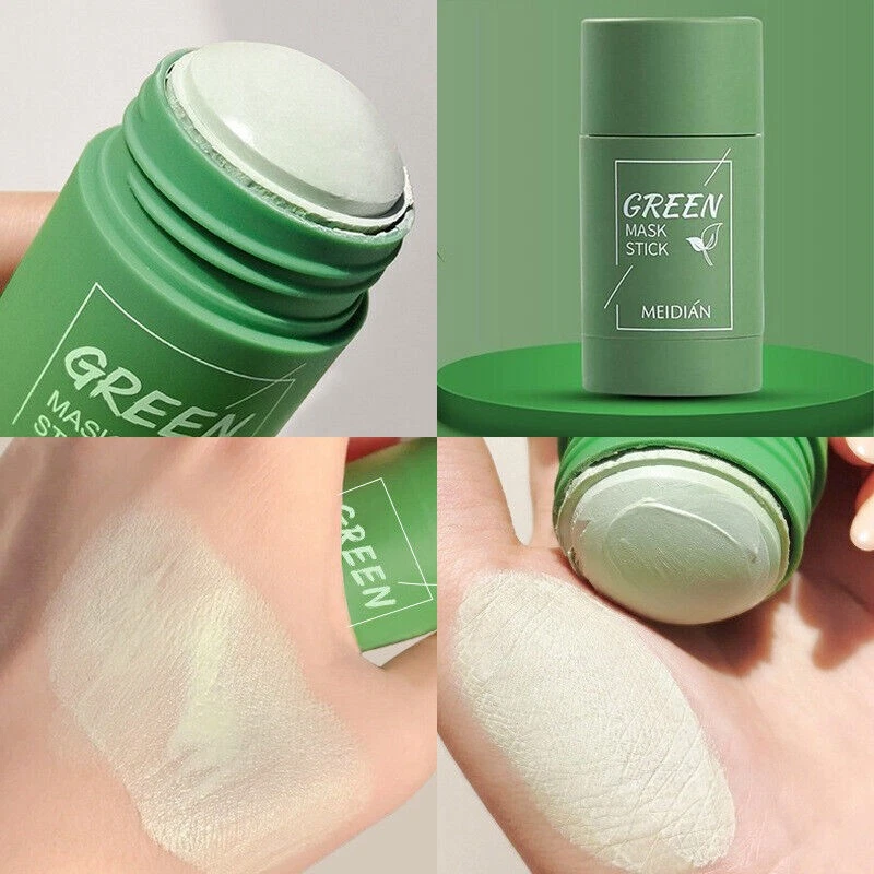 Green Tea Clay Cleansing Mask Stick Facial Deep Purifying Blackhead Acne Remover - Image 4 of 4