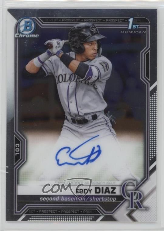 2021 Bowman Chrome Prospects Auto Eddy Diaz #CPA-ED Auto