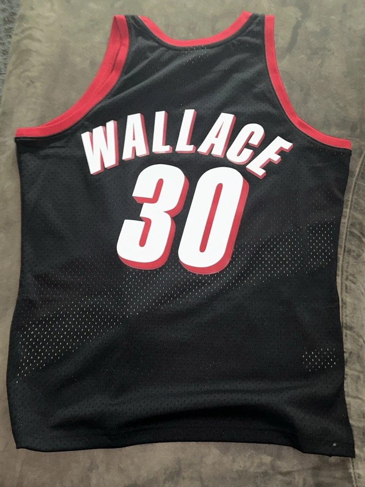 男式 Mitchell & Ness NBA Swingman 球衣开拓者队 99 Rasheed Wallace 全新带标签 — 第 2/4 张图片