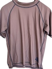 Skinz UV Swim Top Mens Medium Brown Sun Shirt Compression Pool Beach Vacation