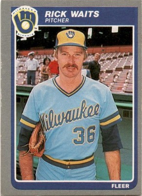 1985 Fleer Rick Waits #600 Milwaukee Brewers