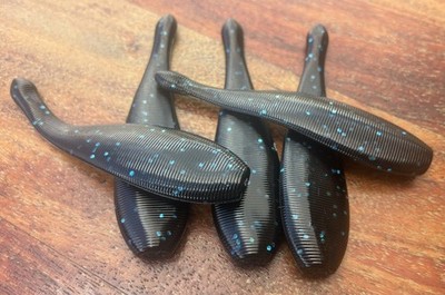  3.25'' LEECH  Black & Blue  8 count soft leech Ned fishing drop shot leech 