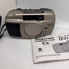 Minolta Supreme Freedom Zoom EX DATE 35mm Film Camera w/ Instructions FOR PARTS