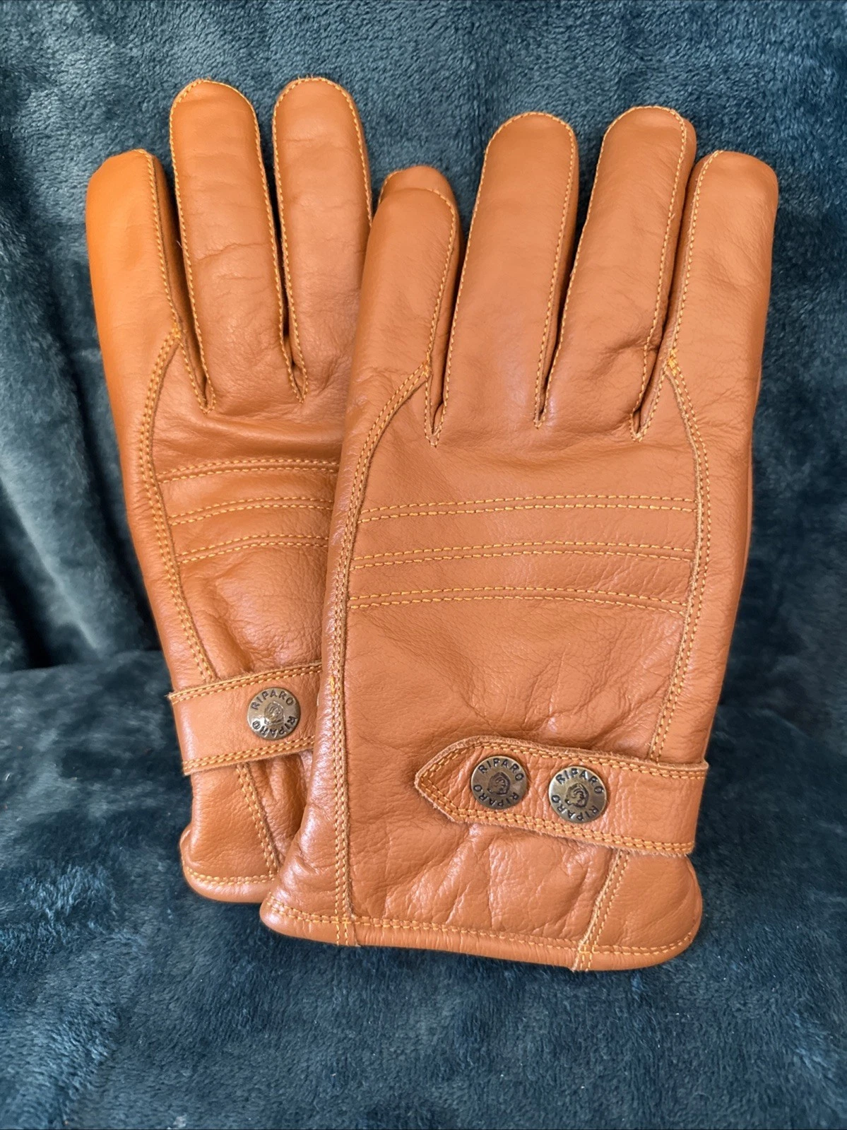 Riparo Men's Genuine Leather Winter Insulated Gloves with Fleece Lining Sz Large