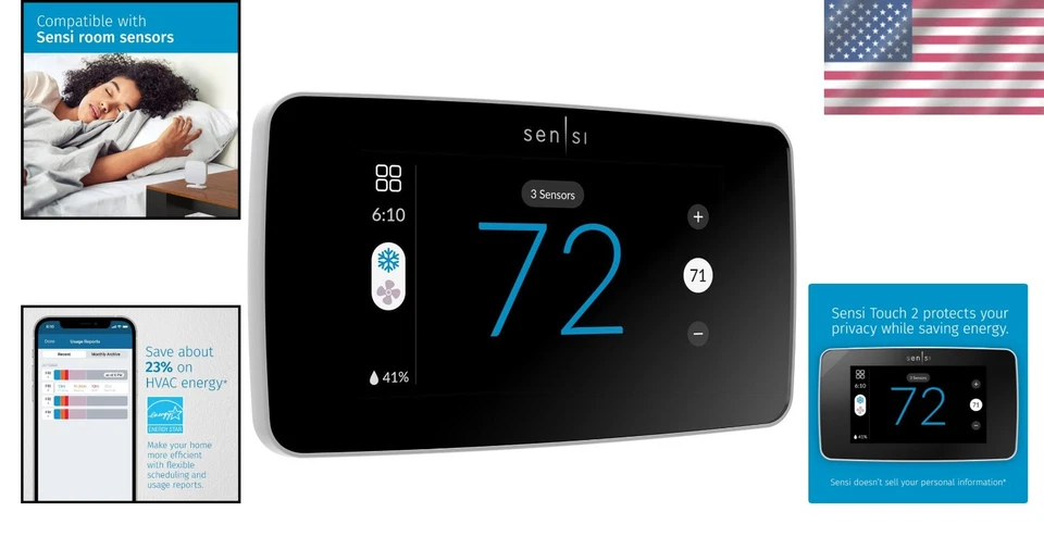Energy-Saving Smart Thermostat with Touchscreen - DIY Easy Install & Wi-Fi Ready - Image 2 of 4