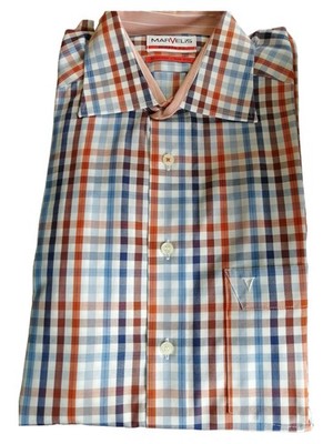 Marvelis Herren Business Hemd kariert Gr. 40 Modern Fit Baumwolle