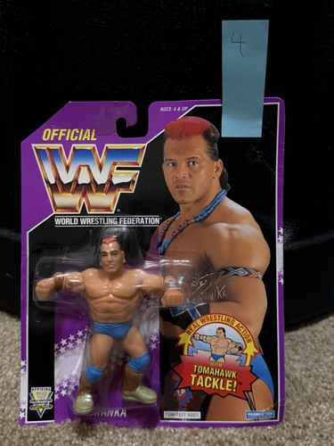 WWF TATANKA FIGURE HASBRO RARE PURPLE CARD VERSION...