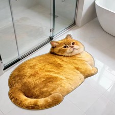 3D Cute Cat Shaped Diatomite Bath Mat Super Absorbent Non-slip Quick Dry Bathroo