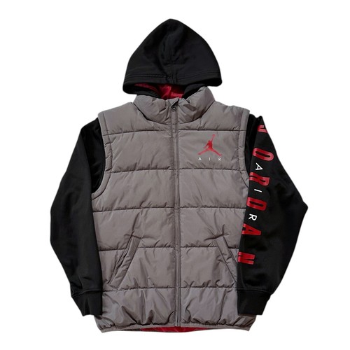 Air Jordan Hoodie Puffer Vest Jacket Boys Sz Large 12-13 Jumpman Streetwear Y2K - Picture 12 of 12