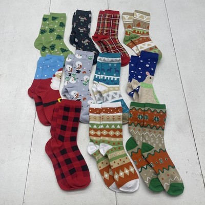 JOYIN Christmas Crew Socks Womens 11 Pack Assorted Holiday Santa Snowman Plaid