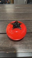 Vintage Murano Style Hand Blown Art Glass Red Tomato Fruit Vegetable Decor