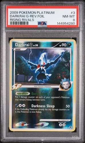 2009 POKEMON PLATINUM RISING RIVALS #3 DARKRAI G-REVERSE FOIL PSA 8