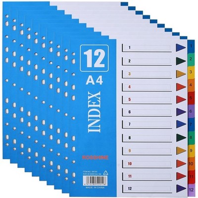 1-12 Teil Aktenteiler A4, 【10er Pack】 Kunststoff A4 Ordner [mehrere] 