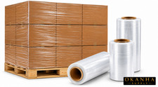18" x 1500' 80 Gauge Stretch Film 4 Rolls Hand Pallet Stretch Wrap 1500 FT