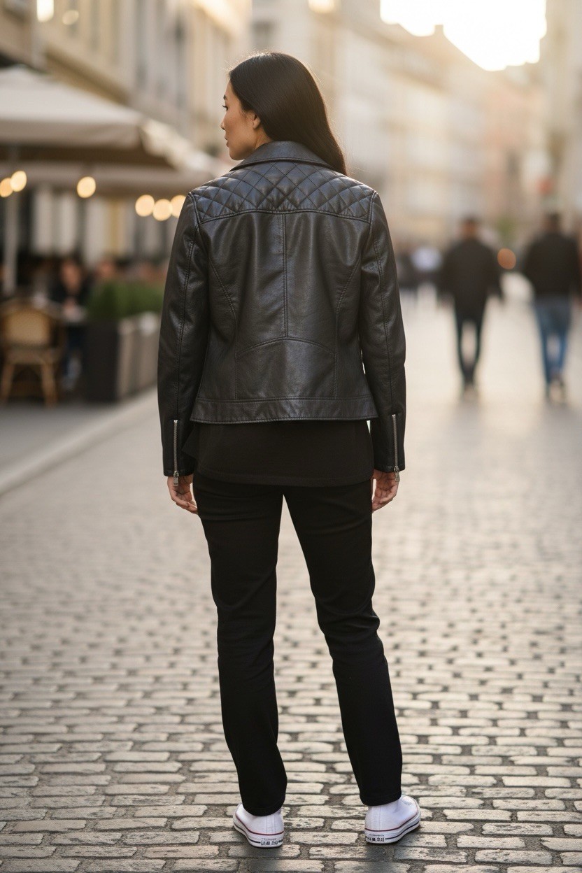 Universal Thread Motorcycle Jacket Black Faux Lea… - image 3