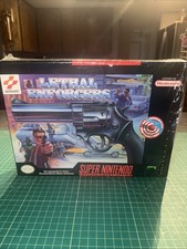 Lethal Enforcers Super Nintendo SNES Complete In Box CIB W/ Light Gun Konami