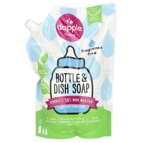 Bottle & Dish Soap Refill, Fragrance Free, 33.8 fl oz (1 L)