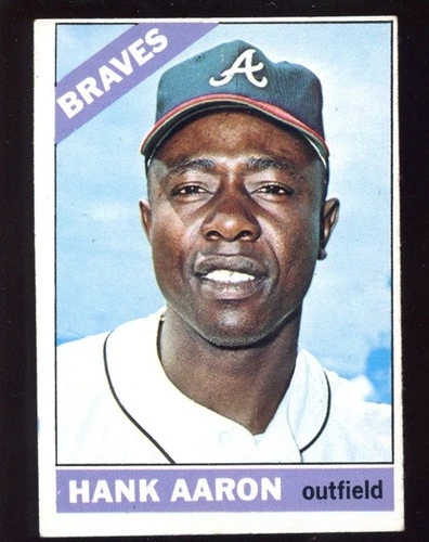 1966 Topps Baseball Card SEMI HIGH #500 Hank Aaron EX+