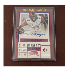 Panini 2017 Contenders Draft Picks Football Damontae Kazee RC Auto #273