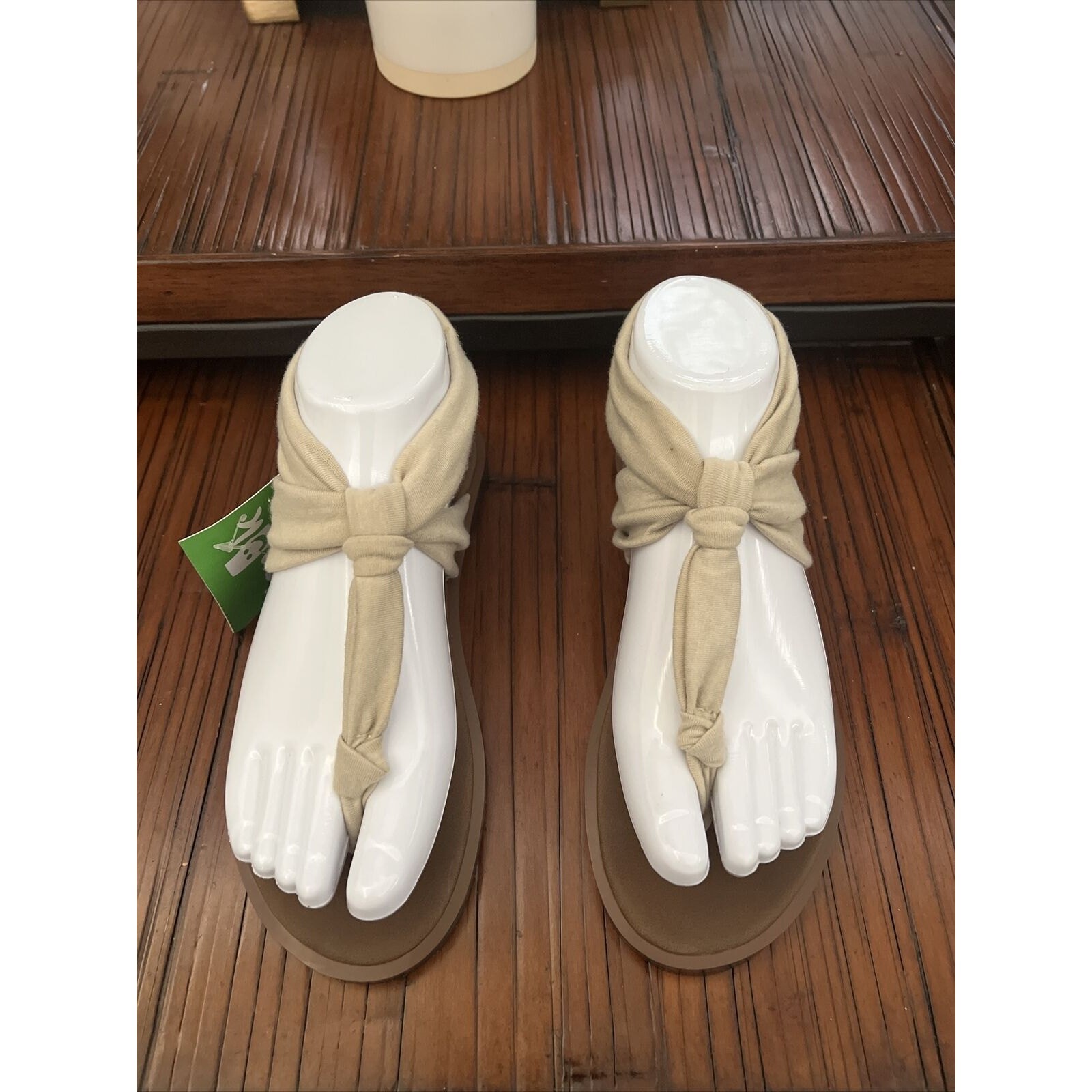 Sanuk Sz 10 Yoga Sling Ella Natural Tan Womens Sandal New Minimalist Rare image 3
