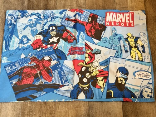 Marvel Vintage Pillowcase | Spider-Man, Thor & Captain America |Retro Comic Book