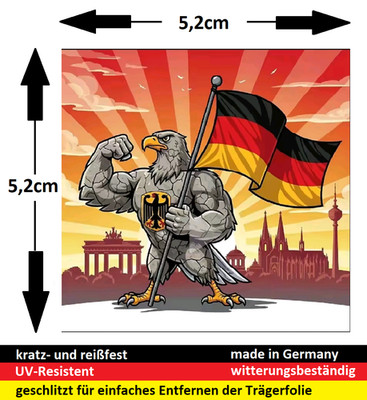 ''Deutscher Adler'' Premium  Aufkleber Sticker 100 Stück - AfD - 5,2 x 5,2 cm