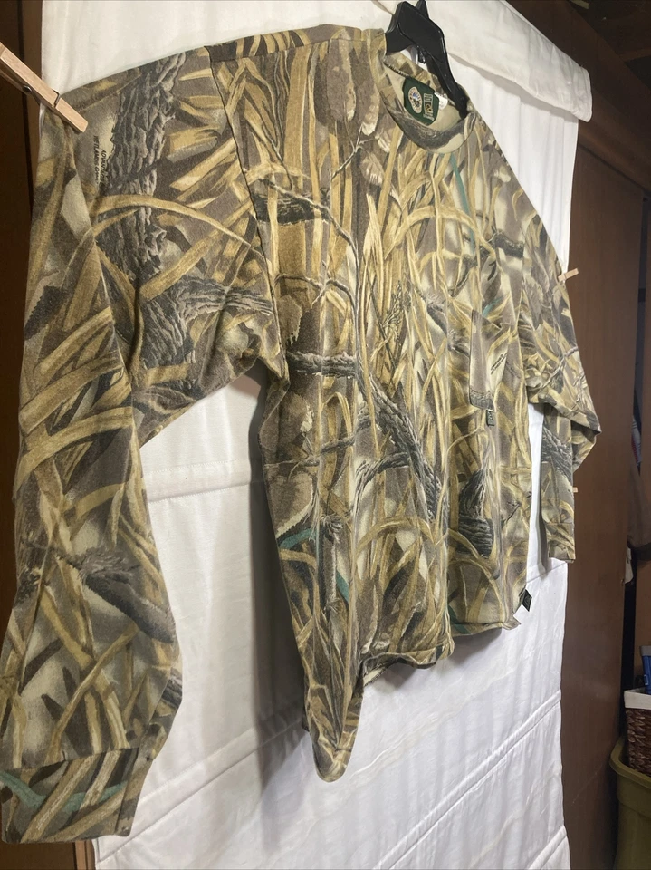 Camisa Camuflada De Colección Whitewater Camuflaje Patos Humedales Ilimitados Manga Larga XXL Foto 3 de 4