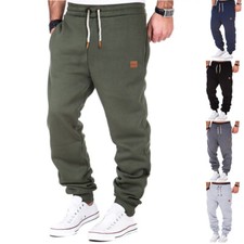 JOGGERS SWEATPANTS MEN'S CASUAL SLIM-FIT FLEECE PANTS WITH ZIPPERS ON POCKETS  