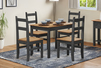 Corona Dining Table & 4 Chairs Charcoal Budget Set by Mercers Furniture®
